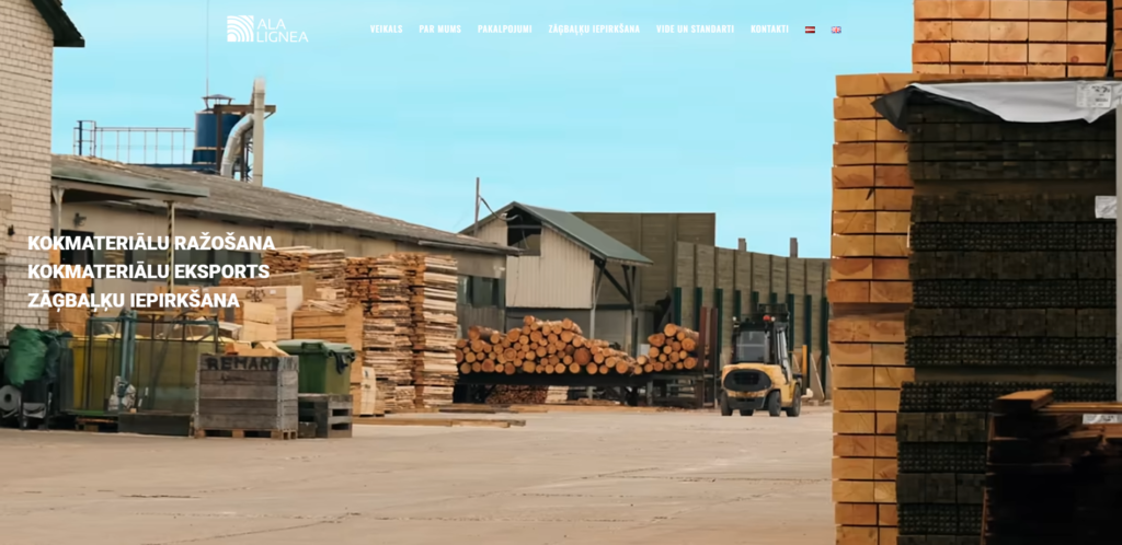 WordPress mājaslapas izstrāde uzņēmumam ALA Lignea