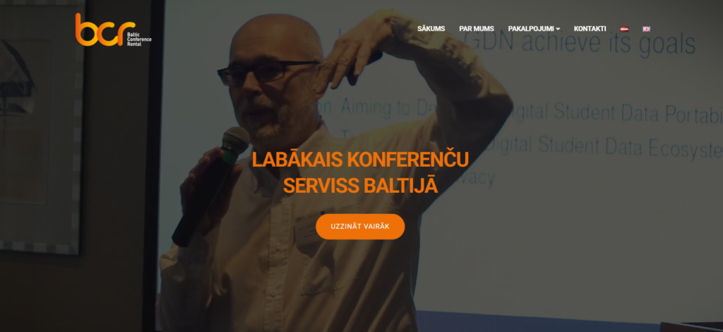 WordPress mājaslapas izstrāde uzņēmumam Baltic Conference Rental