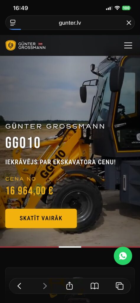 WordPress mājaslapas izstrāde uzņēmumam Gunter Grossmann Latvia